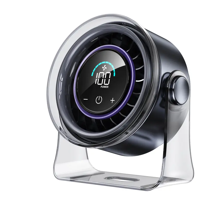 Coolhill Desktop Fan Turbo Table Fan, Travel Vacation Essentials for Office, 100-Speed Digital Display, Low Noise, Rechargeable Battery, Dual Adjustment Modes, Portable Quiet Cooling Fan, Tech Gadgets for Office Work Accessories