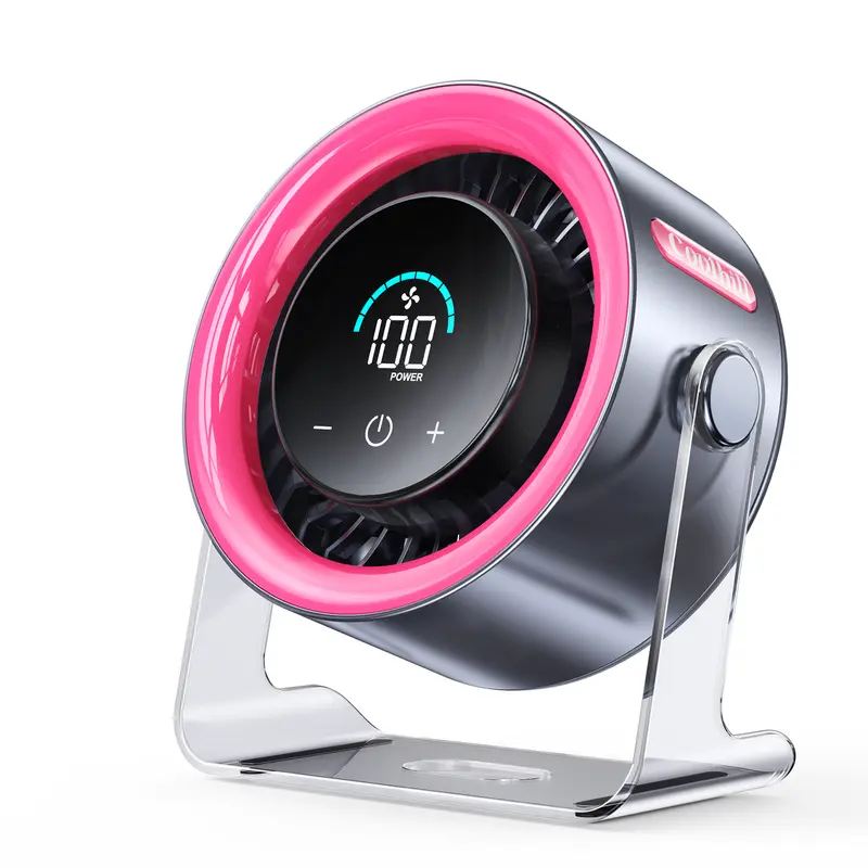 Coolhill Desktop Fan Turbo Table Fan, Travel Vacation Essentials for Office, 100-Speed Digital Display, Low Noise, Rechargeable Battery, Dual Adjustment Modes, Portable Quiet Cooling Fan, Tech Gadgets for Office Work Accessories