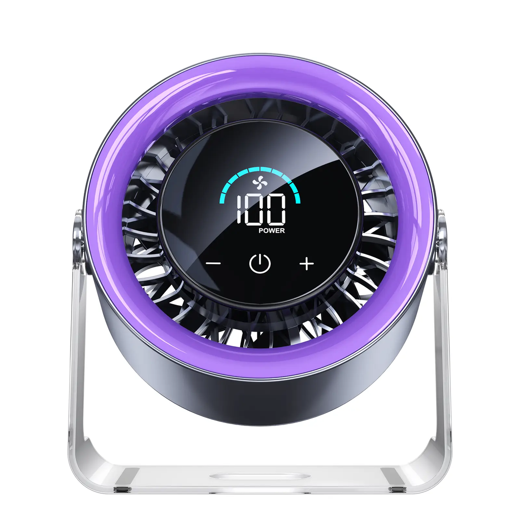 Coolhill Desktop Fan Turbo Table Fan, Travel Vacation Essentials for Office, 100-Speed Digital Display, Low Noise, Rechargeable Battery, Dual Adjustment Modes, Portable Quiet Cooling Fan, Tech Gadgets for Office Work Accessories